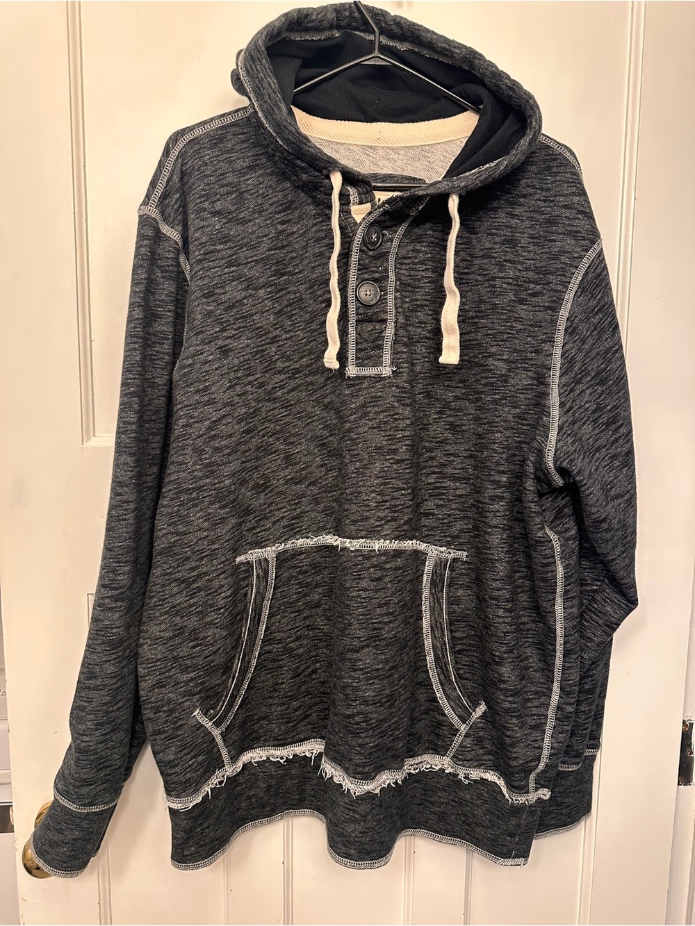 Distillery Men's 2X Charcoal Hoodiewith Contrast Stitching
